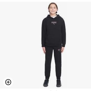 NWT. PUMA Youth Boy's Logo Fleece Lined Long Sleeve Pullover Hoodie Sweatshirt.